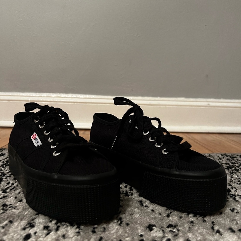 Superga Women's Black Canvas Sneakers - Picture 3 of 8